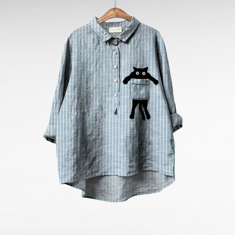 Eden™ | Vintage Bluse mit Katze
