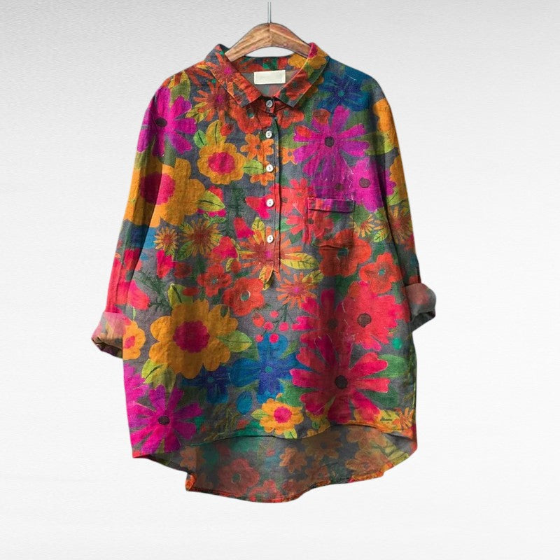 Violet™ | Vintage Bluse mit Blumenmuster
