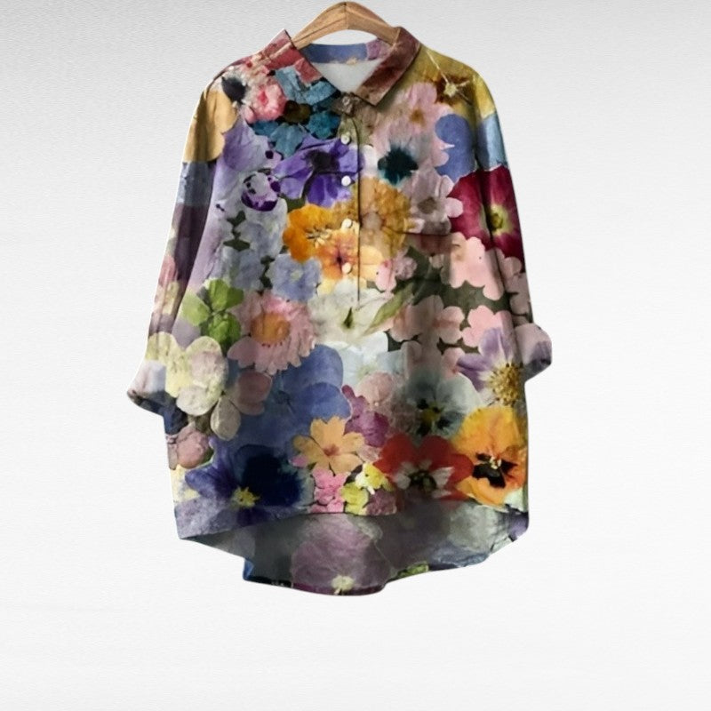 Bella™ | Vintage Bluse mit Blumenmuster