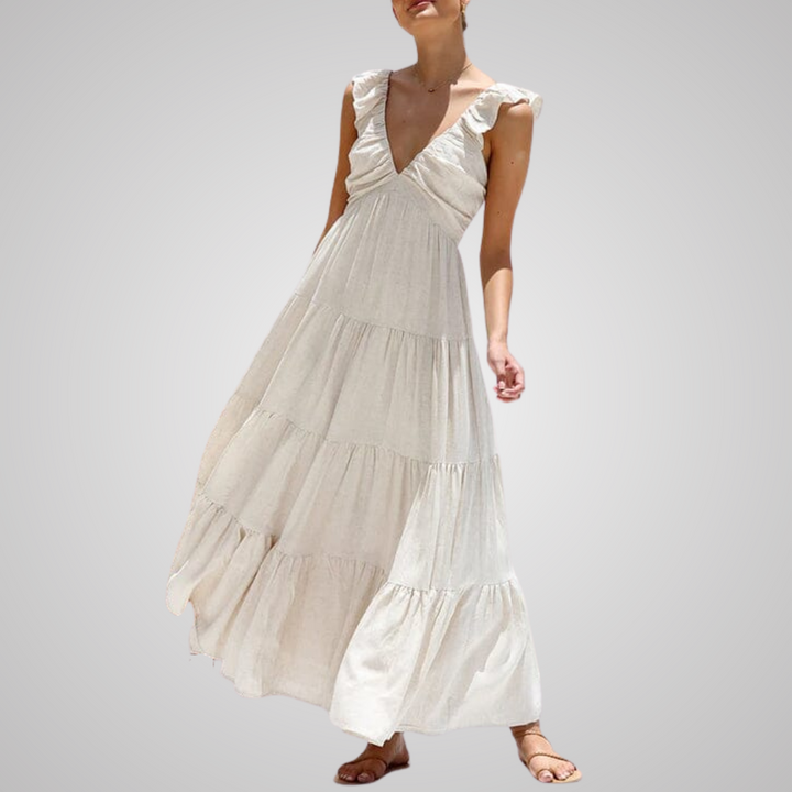 Ophelia™ | Elegantes Rüschen Maxikleid