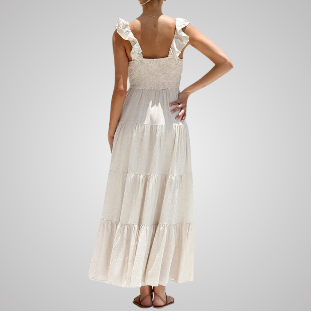 Ophelia™ | Elegantes Rüschen Maxikleid
