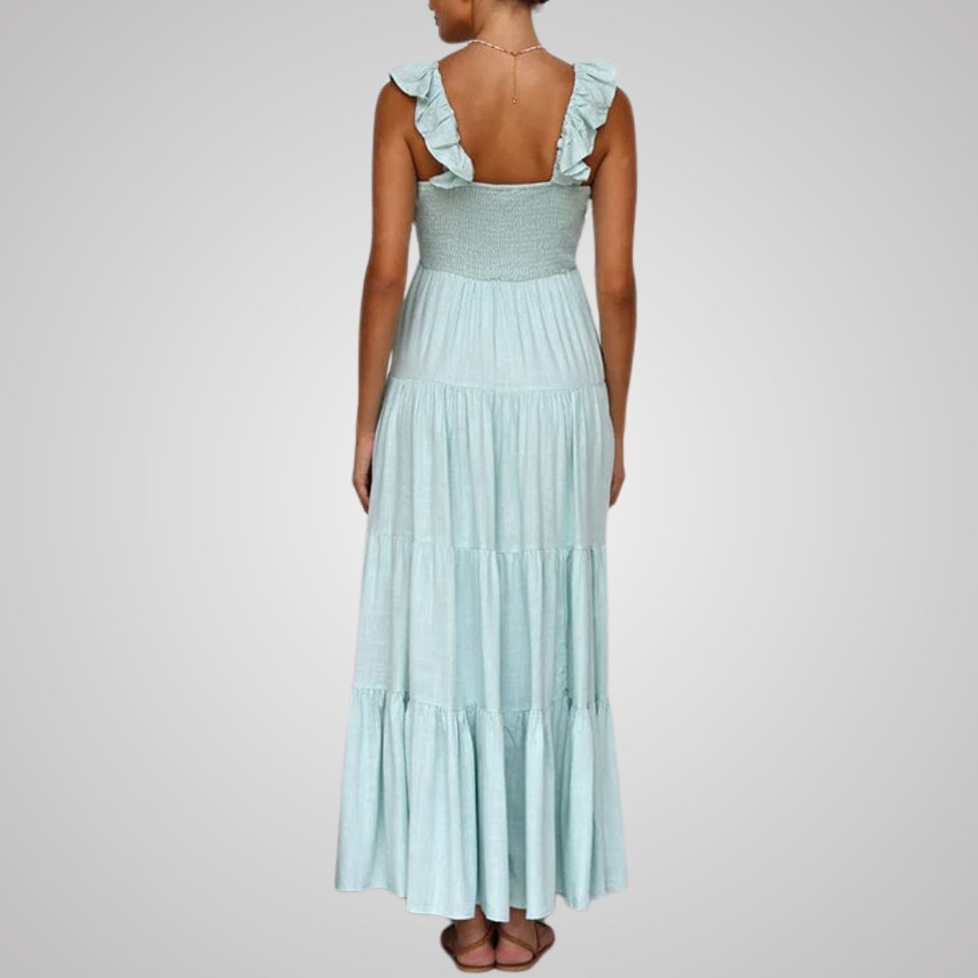 Ophelia™ | Elegantes Rüschen Maxikleid
