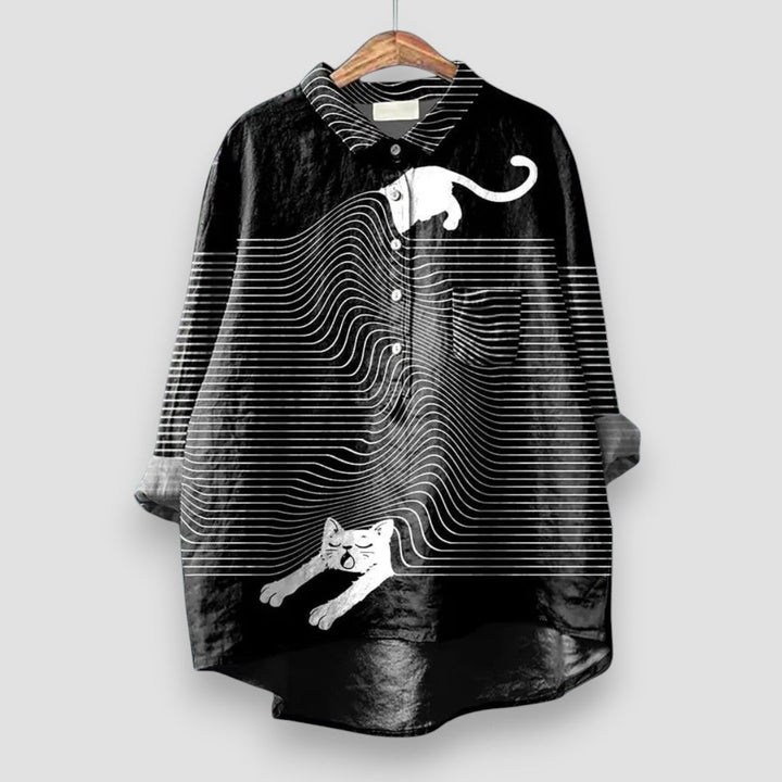 Kathrin™ | Premium Damenbluse mit Hundedruck