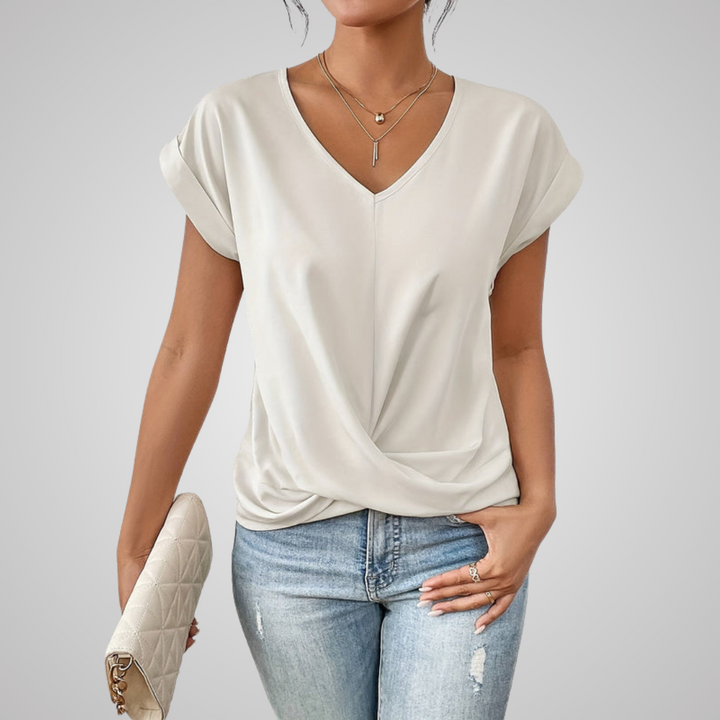 Clea™ | Premium Chic Drapierte Bluse