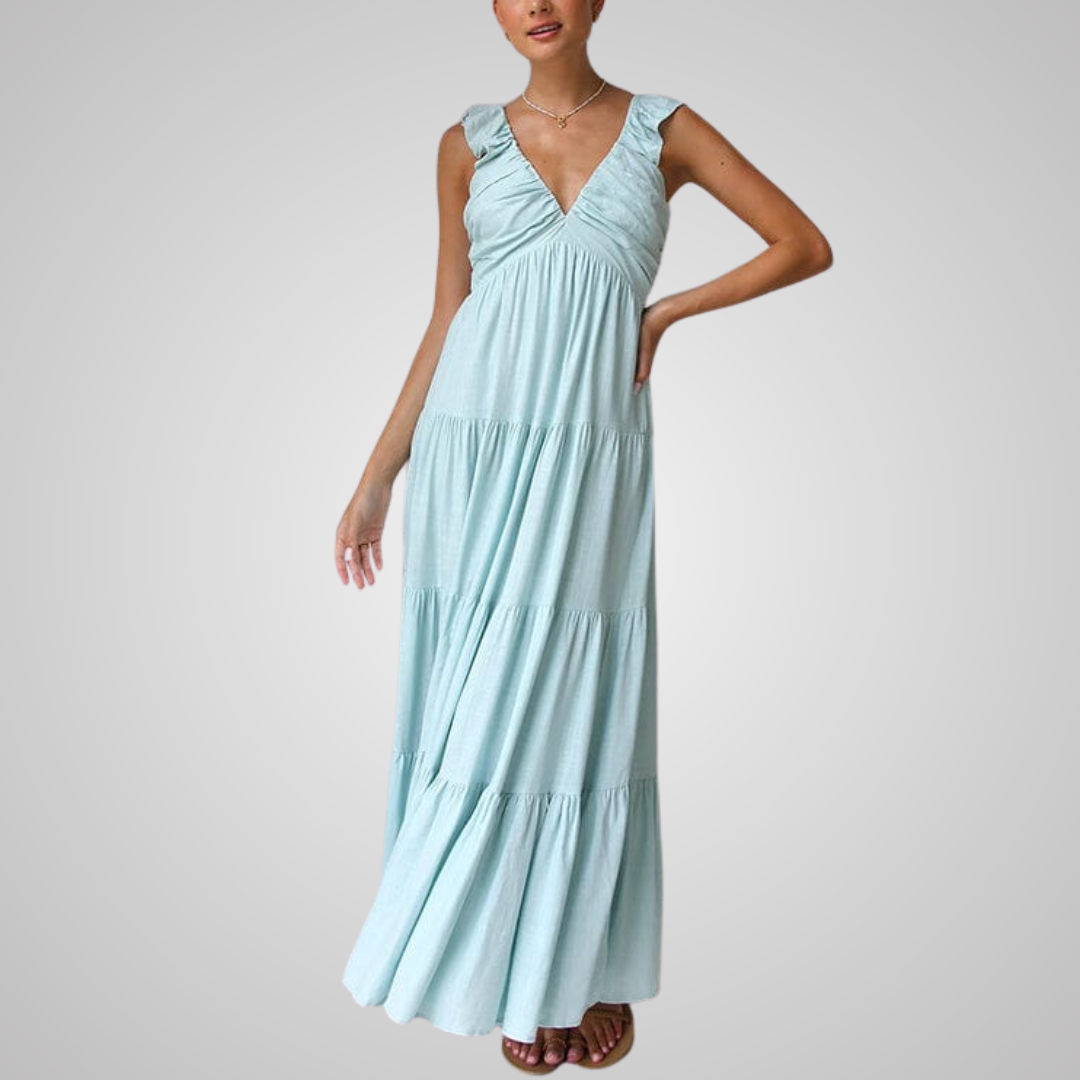 Ophelia™ | Elegantes Rüschen Maxikleid