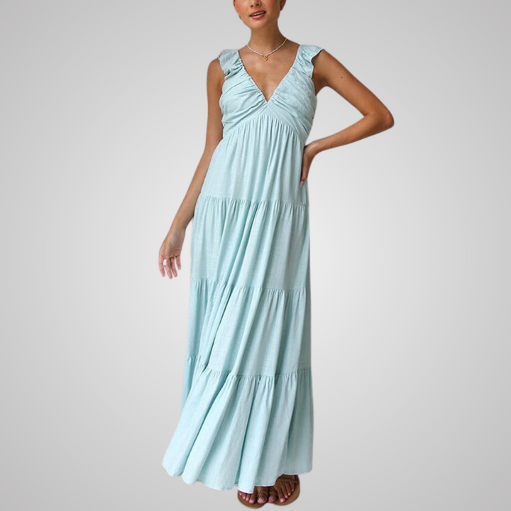 Ophelia™ | Elegantes Rüschen Maxikleid